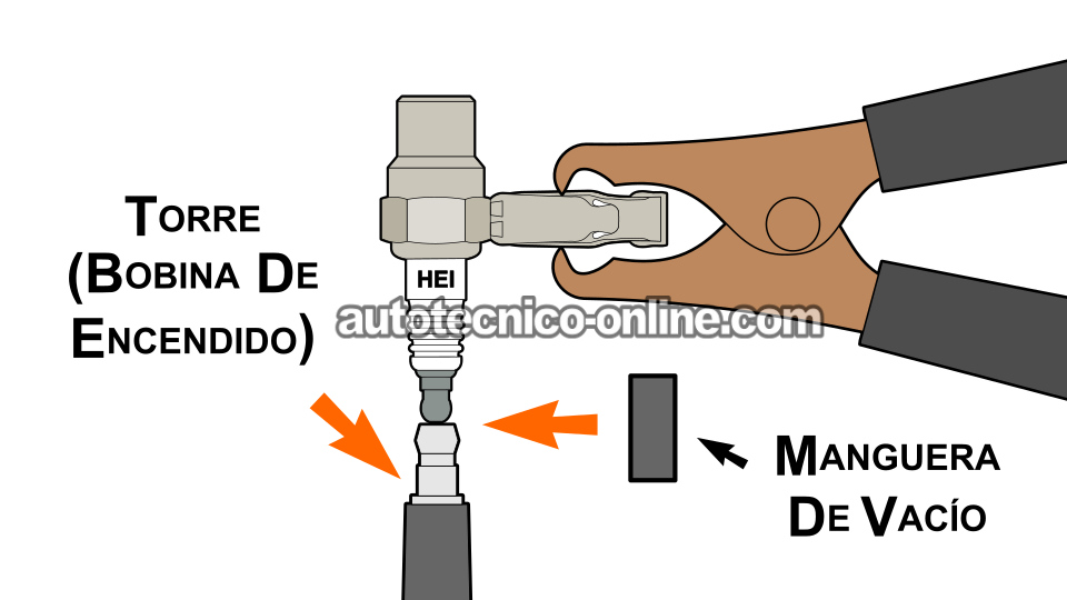 Verificando El Disparo De Chispa En La Torre De La Bobina De Encendido. Pruebas Esenciales Del Sistema De Encendido (1990, 1991, 1992, 1993, 1994, 1995 3.0L V6 Ford Taurus, Mercury Sable)