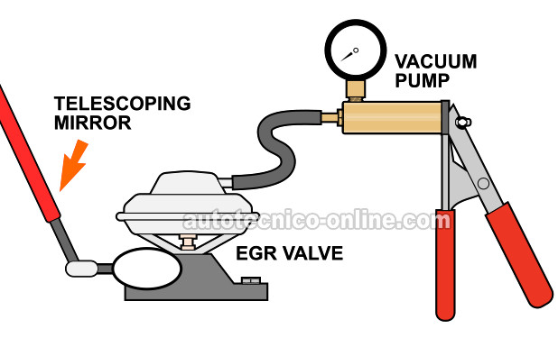 Aplicándole Vacío A La Válvula EGR. Cómo Probar La Válvula EGR (1988, 1989, 1990, 1991, 1992, 1993, 1994, 1995 4.3L Chevrolet S10 Pickup, GMC S15 Pickup, Y GMC Sonoma)