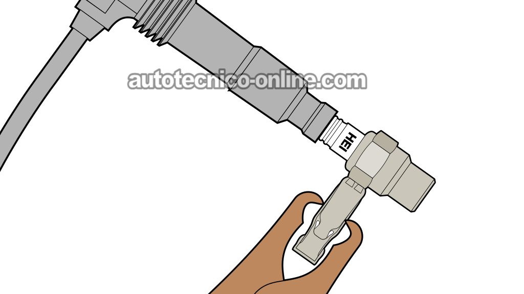 Testing For Spark At The Spark Plug Wire. How To Test The Ignition Coil Pack (1991, 1992, 1993, 1994, 1995, 1996 1.9L Ford Escort, Mercury Tracer)